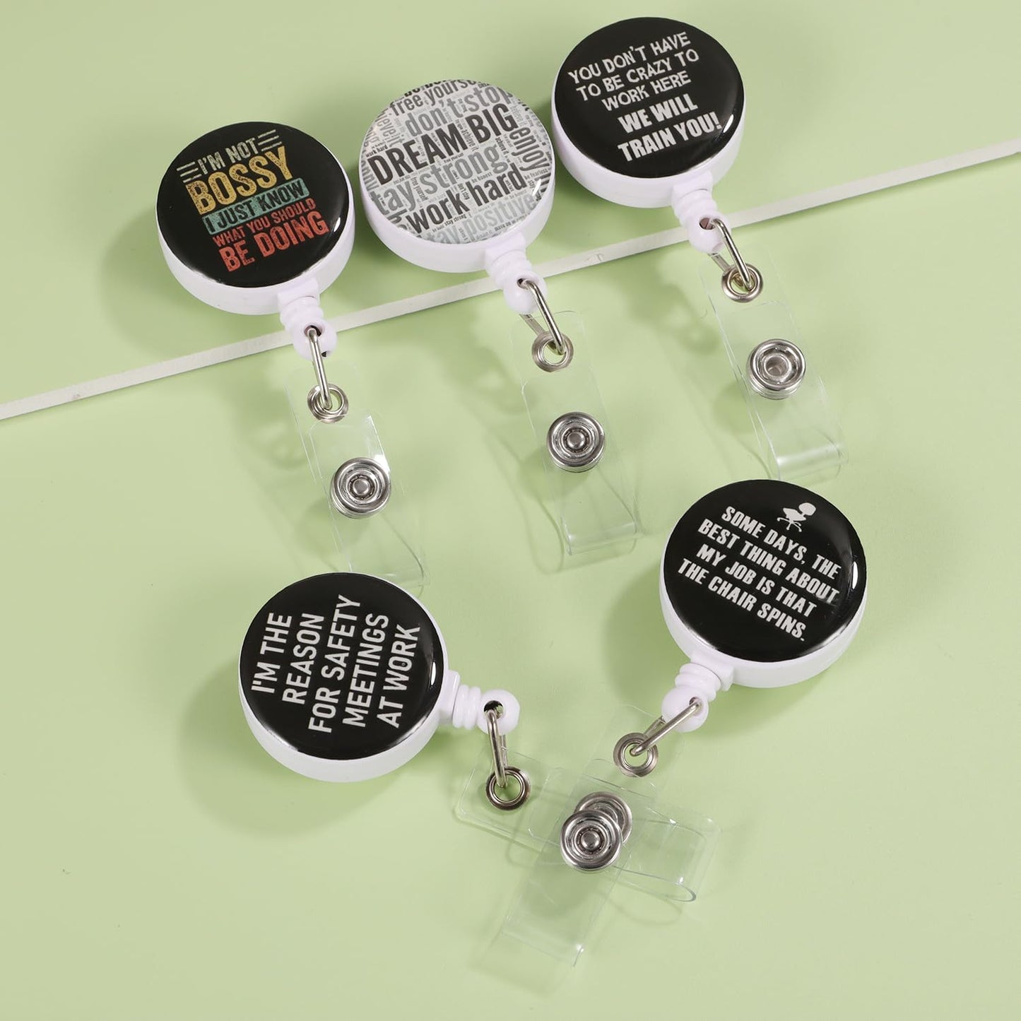 15 Pcs Cute Badge Reels Retractable Badge Holders,Id Badge Holder Retractable Clip,Perfect for Men & Women Coworkers