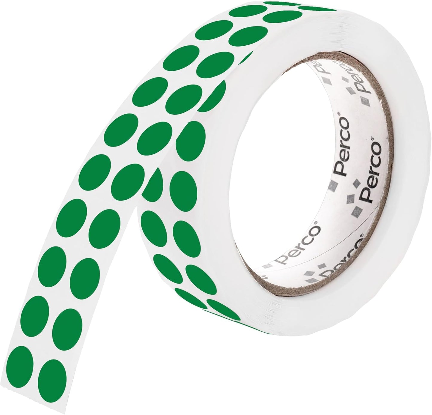 Perco Green 1/2-Inch Round Circle Dot Sticker Labels with Easy Peel Perforation - 3,000 Labels per Roll - Strong Adhesion, Vibrant Colors for Organizing, Crafting & More - Made in USA