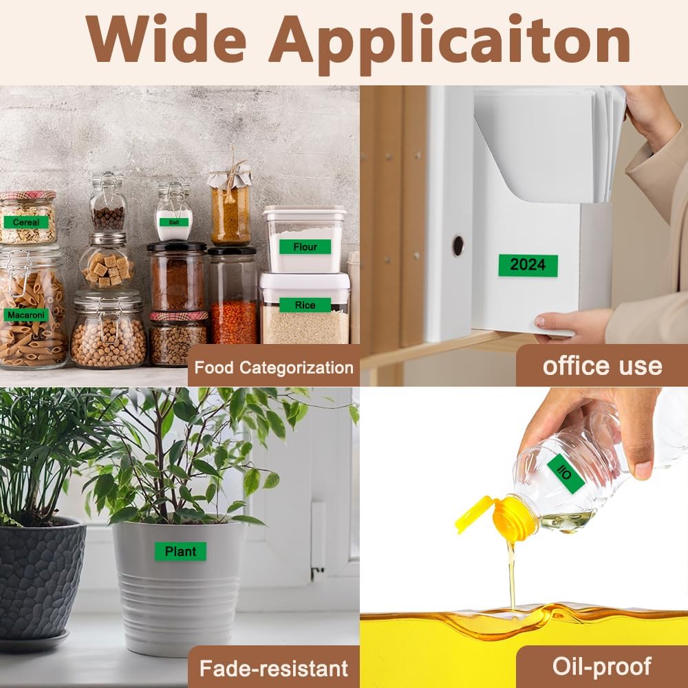 Hehua 18mm 0.7 Laminated Green Tape Compatible for Brother P-Touch TZe-741 TZe741 TZ741 TZ741 TZe TZ Label Tape for Ptouch PT D400 D600 D610 P710bt, 3/4'' x 26.2ft Black on Green, 3 Pack