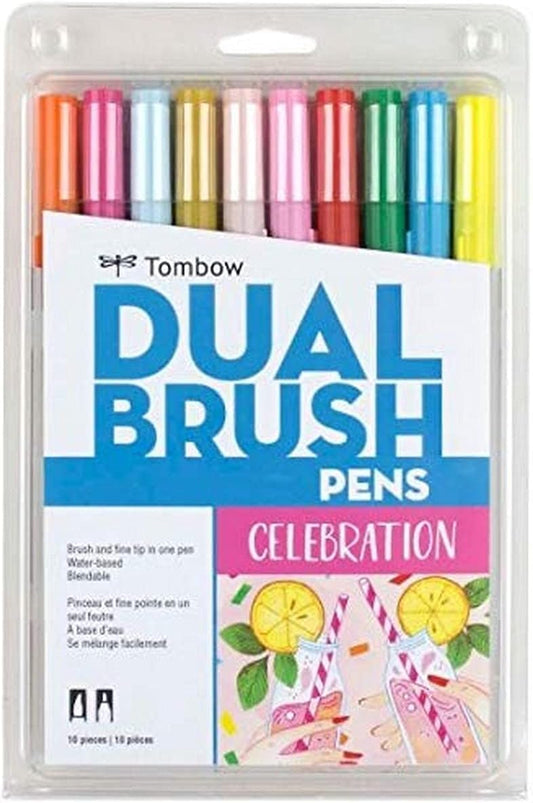 Tombow Dual Brush Pen Art Markers (10-Pack, Celebration)