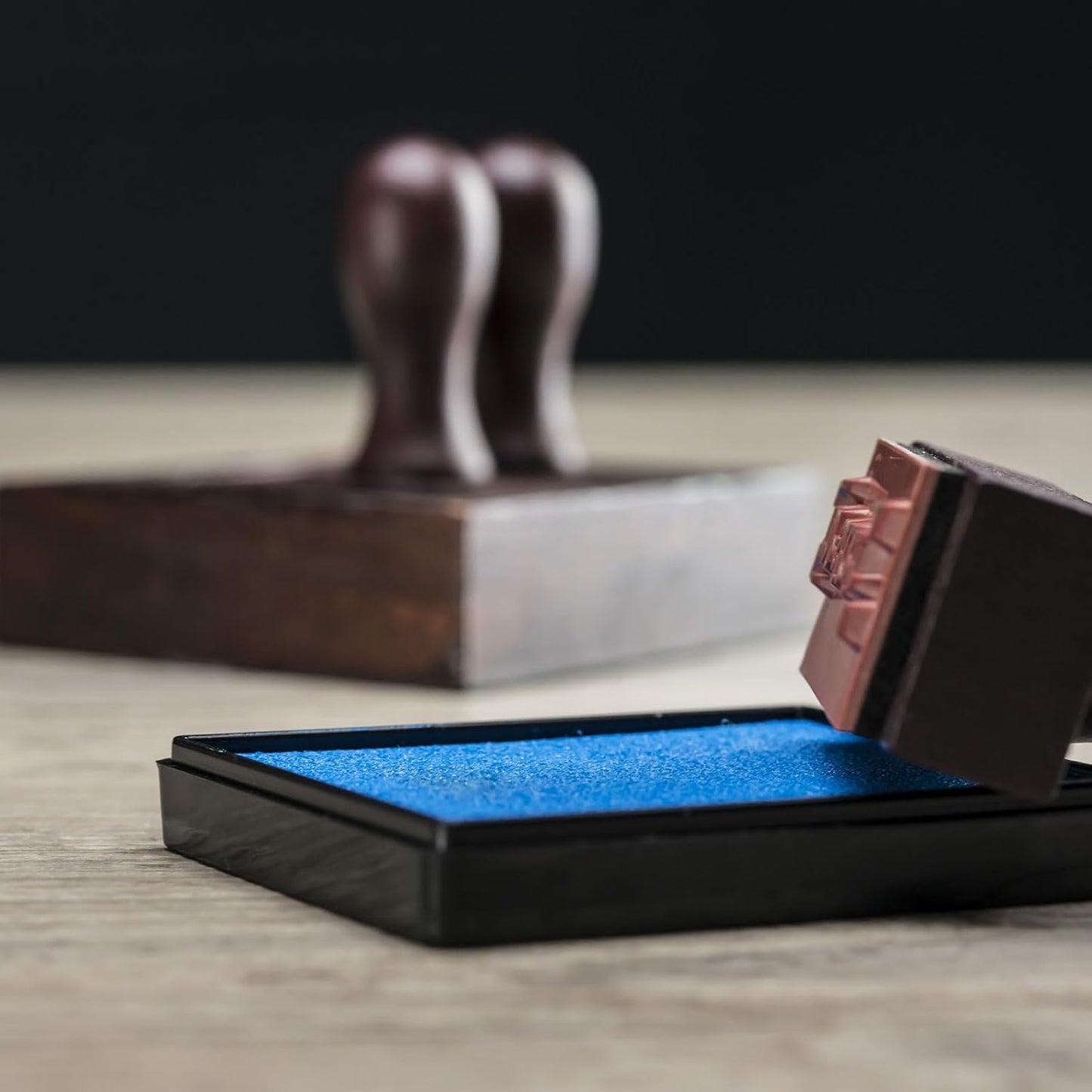 PATIKIL 3"x2" Large Stamp Pad, 2Pcs Washable Craft Ink Pad for Rubber Stamp Card Making Stamping Scrapbook Fingerprint Handprint, Dark Copper/Black