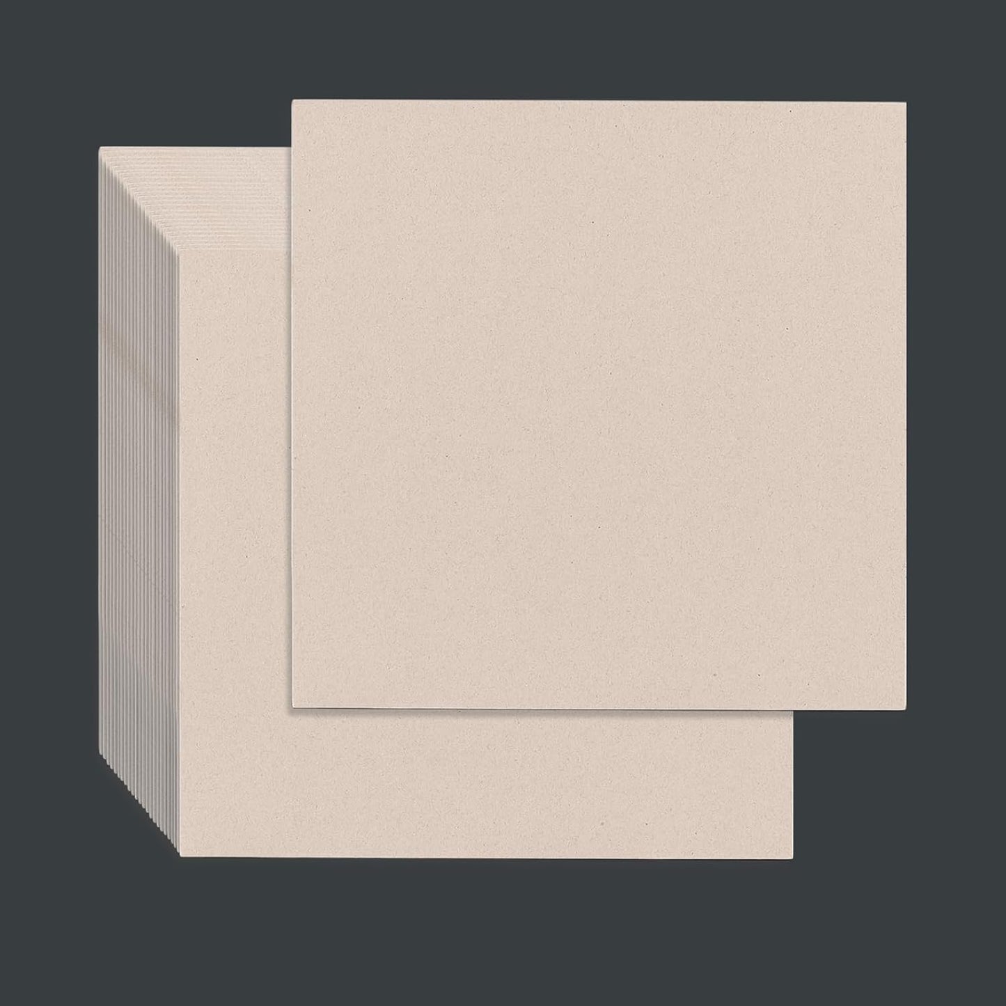 25 Pcs Book Board, Binder Board, Cover Board, Heavy Duty Chipboard for Book Binding, DIY Cardboard (Gray, 12 x 12 Inch 80PT)