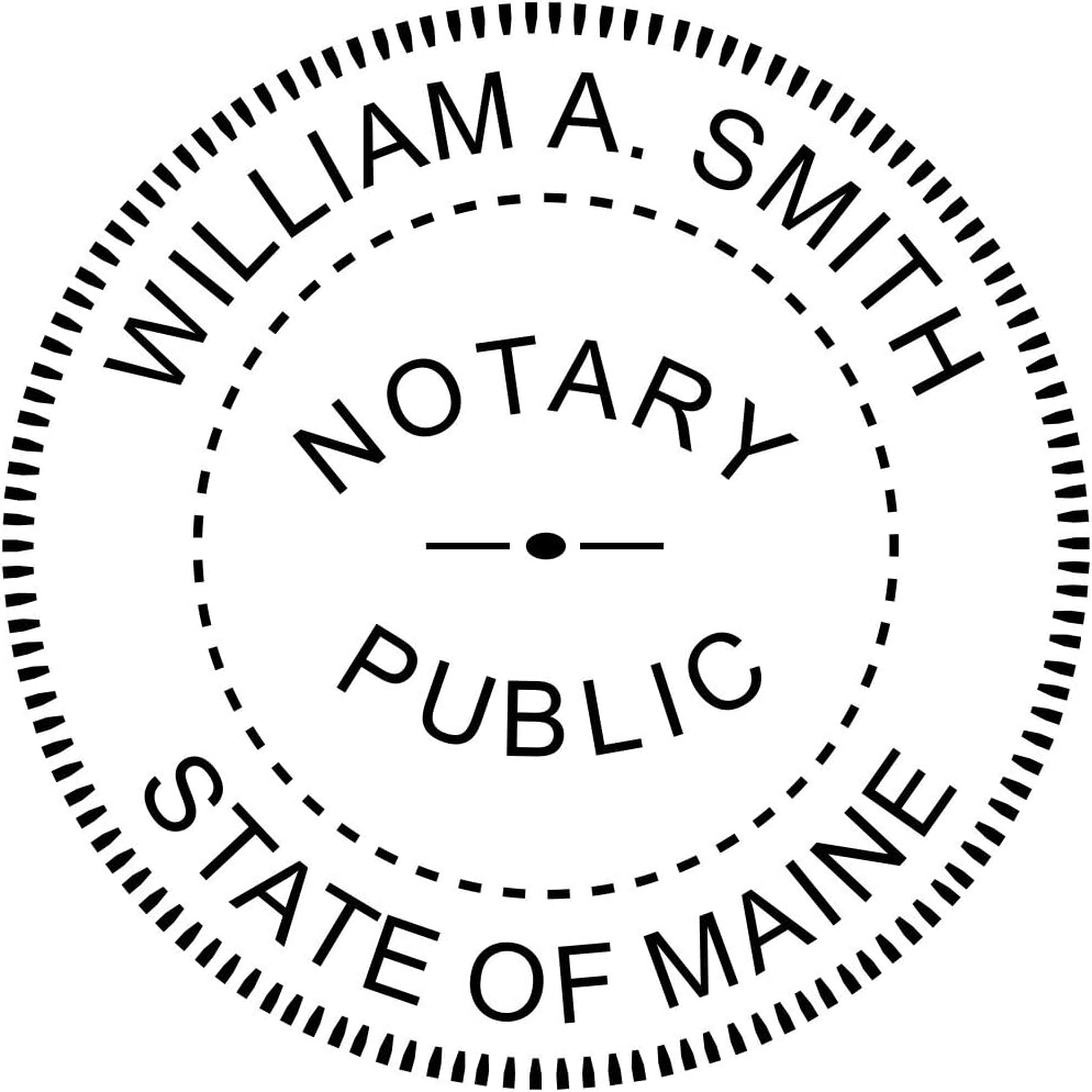 Maine Round Notary Stamp | Official State Notary Stamp | Official Seals | Meets State Specifications (Maine, Round Stamp)