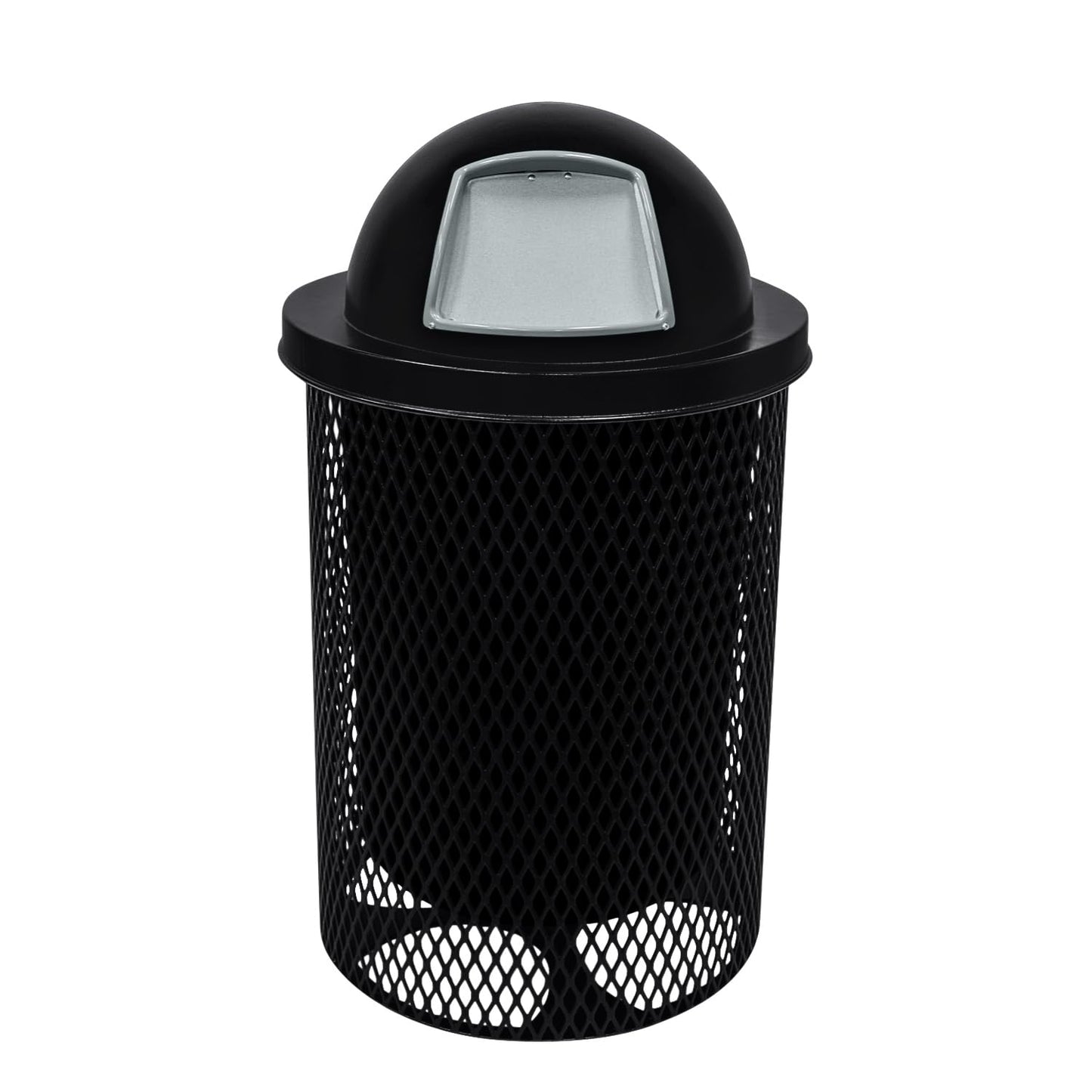 RDT-BLK Heavy Duty 32 Gallon Round Trash Receptacle, Liner Included, Black with Dome Lid, Made in America