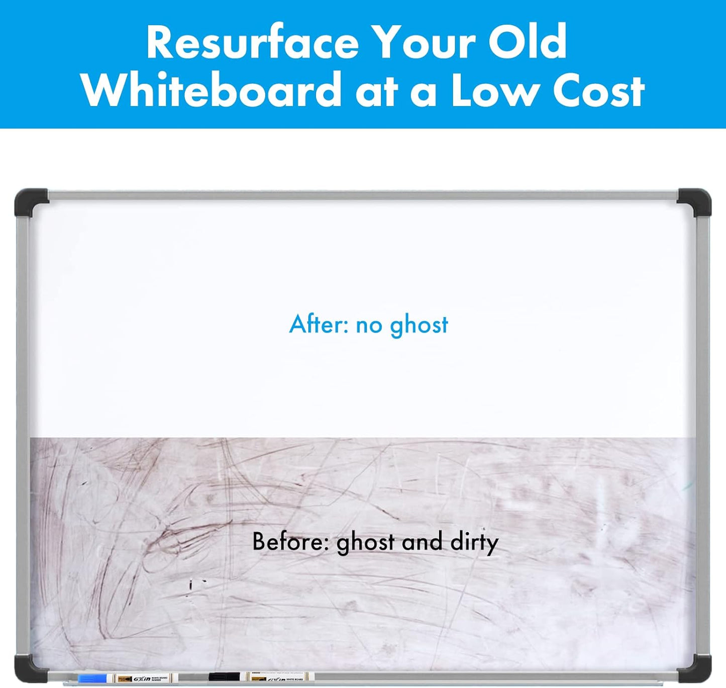 HAMIGAR Magnetic Whiteboard Contact Paper 24" x 39" Dry Erase White Board Sticker for Wall Stick on White Board Peel and Stick Wallpaper Adhesive Poster with Marker, Magnetic Eraser and Magnets