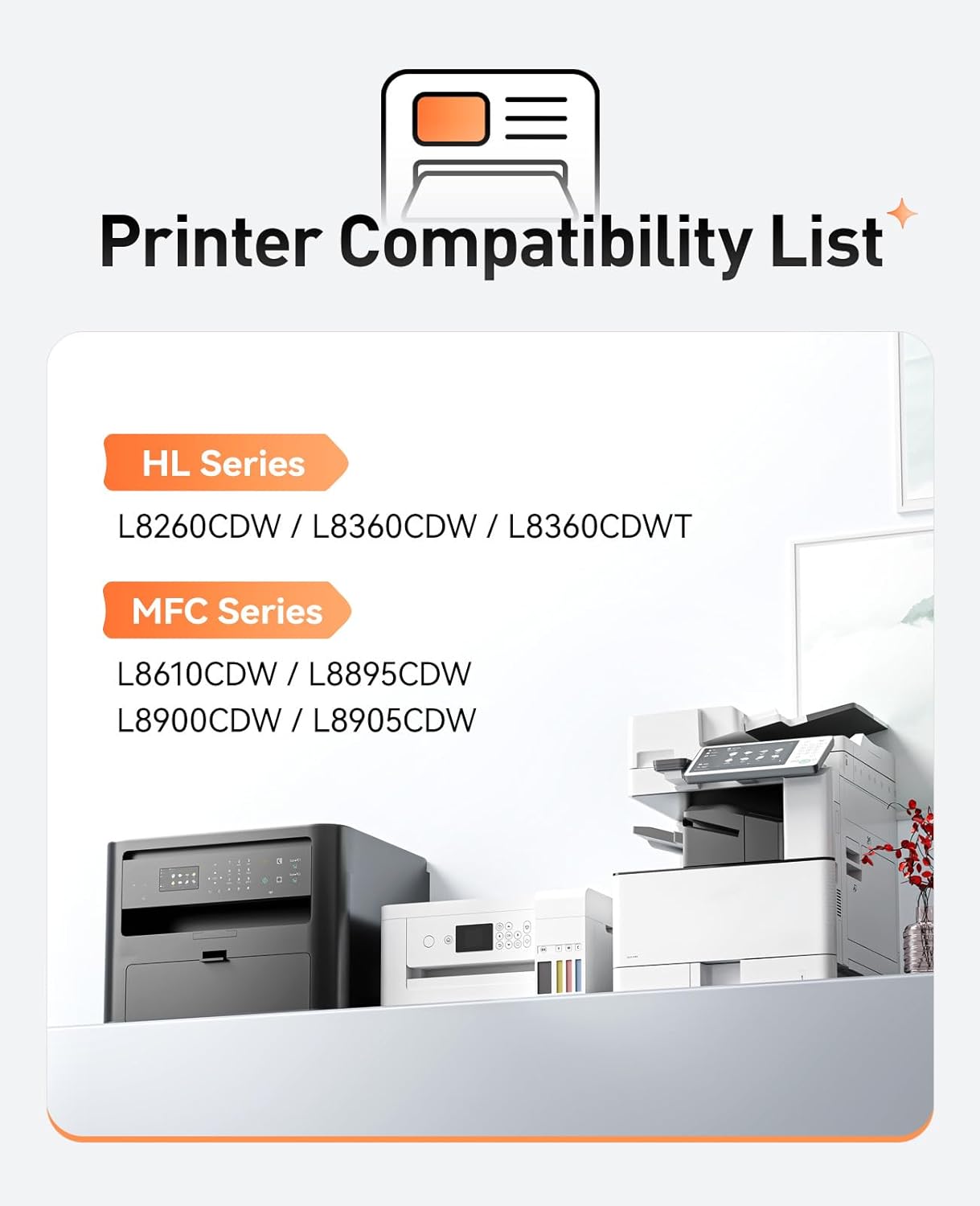 TN431 Toner Cartridge 4-Pack Compatible Replacement for Brother TN-431 TN433 TN436 MFC-L8900CDW MFC-L8690CDW HL-L8360CDW HL-L8260CDW MFC-L8610CDW MFC-L8905CDW MFC-L9570CDW HL-L8360CDWT Printer Set Ink