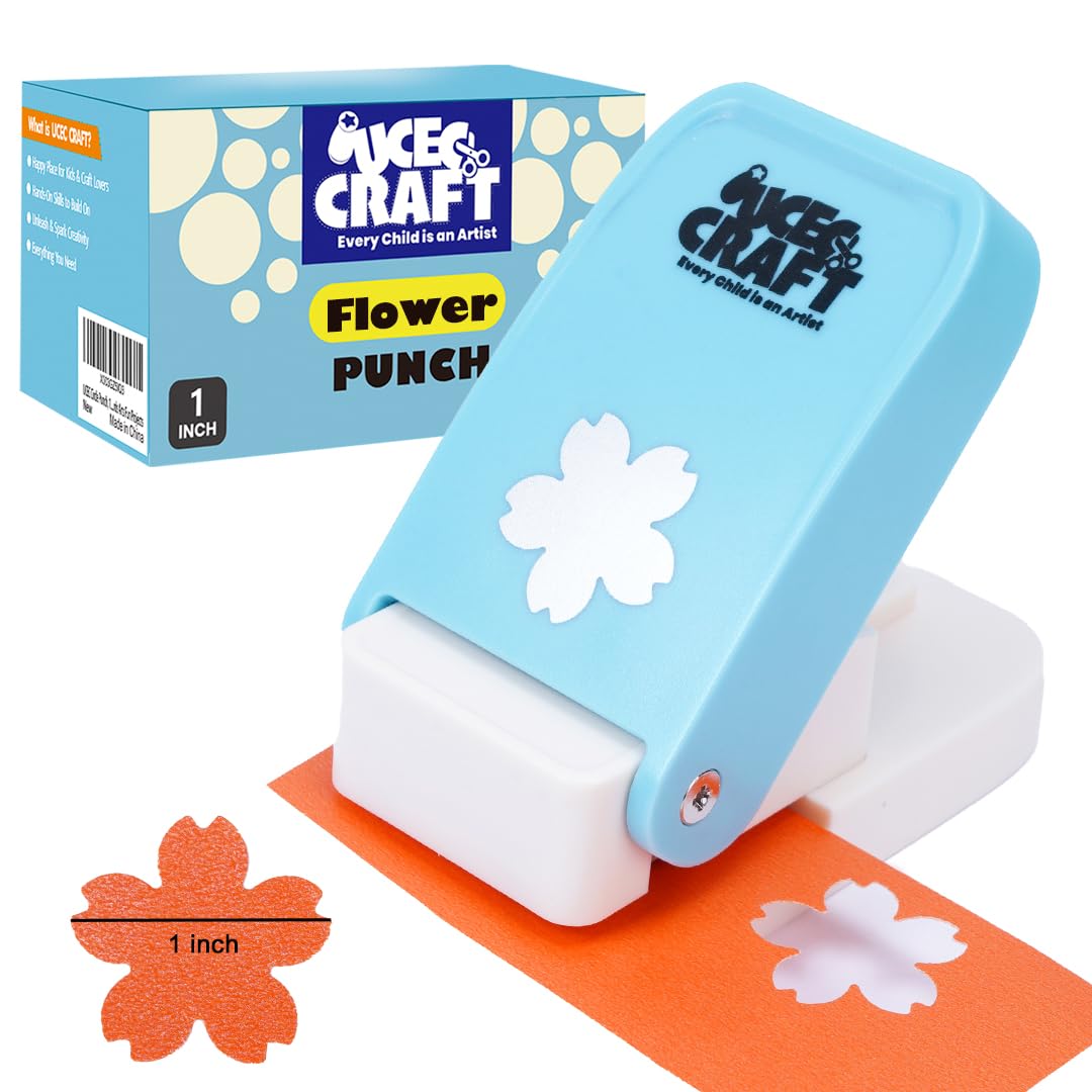 UCEC 1 inch Flower Punch, Paper Punch, Craft Hole Punch, Craft Lever Punch for Paper Crafting Scrapbooking, Handmade Card-Making, Invitations, Decorations, Gift Tags