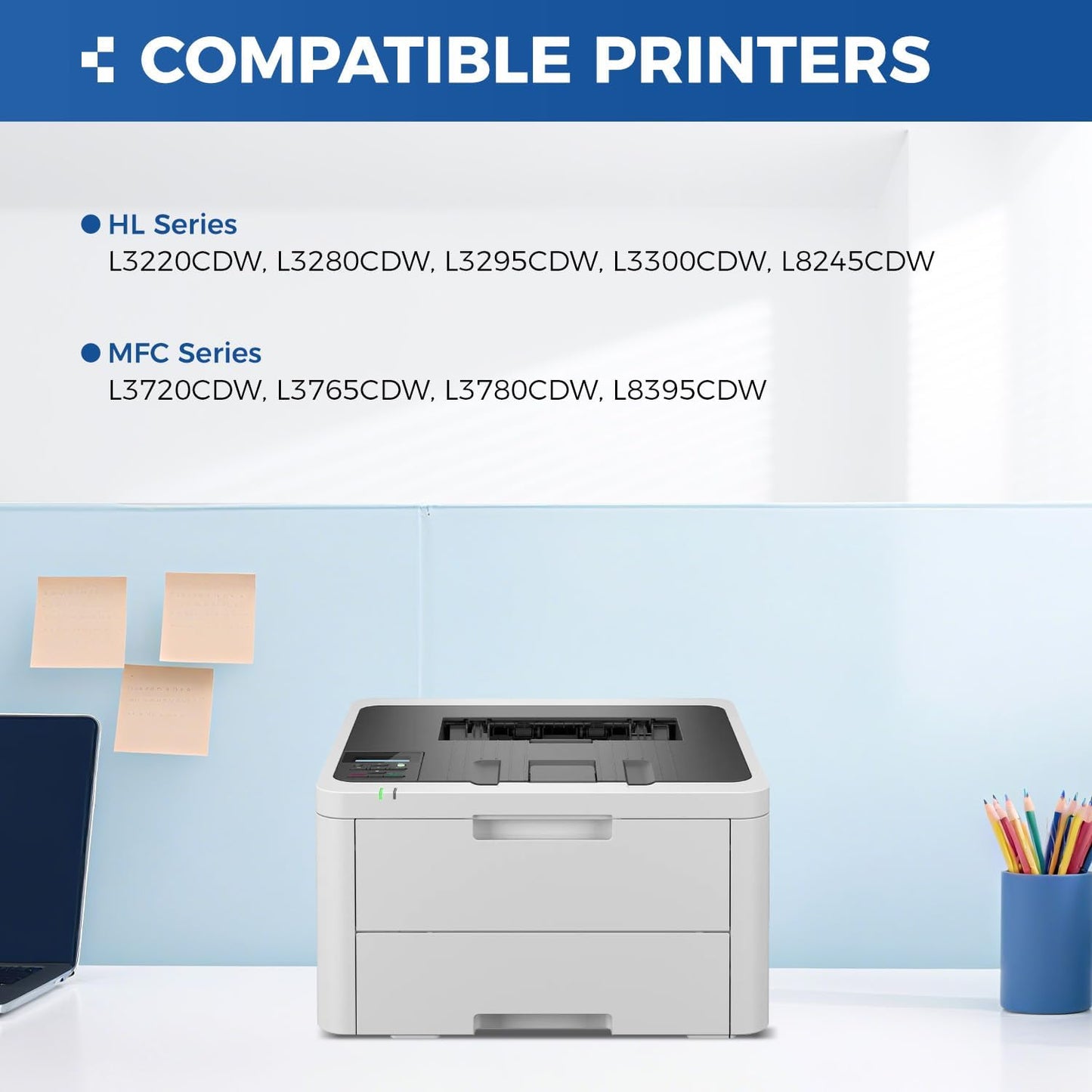 TN229XL Toner Cartridge Set 4-Pack Replacement for Brother TN-229XL TN229 XL Black MFC-L3720CDW MFC-L3780CDW HL-L3220CDW HL-L3280CDW HL-L3300CDW HL-L3295CDW L8245CDW MFC-L8395CDW L3765CDW Printer Ink