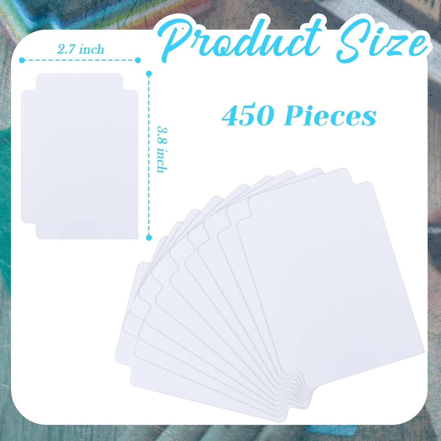 Lewtemi 450 Pcs Trading Card Dividers Page Dividers with Tabs Plastic Playing Sports MTG Card Separators with Side Labels for Games Sports(White)