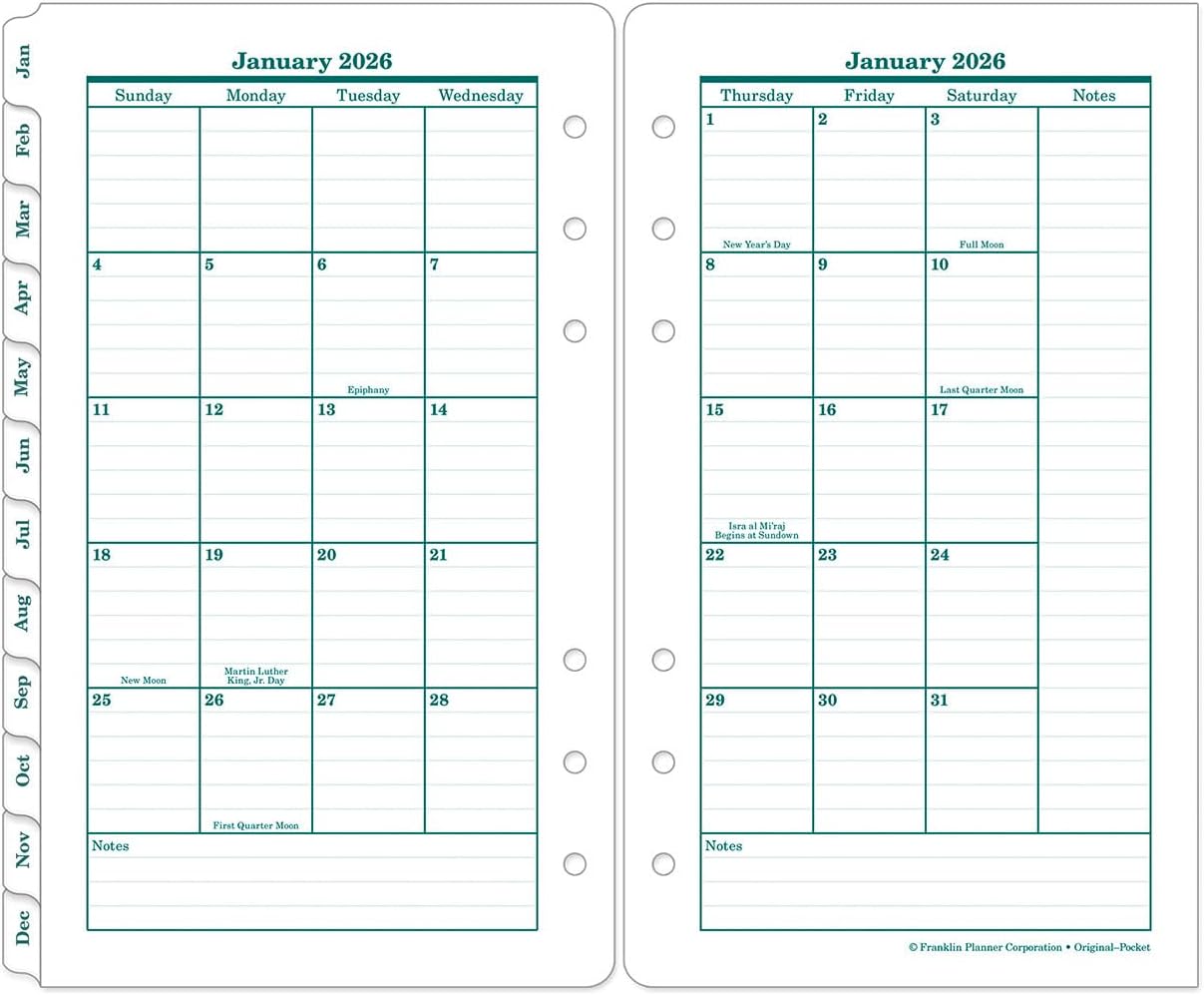 FranklinCovey - Original Weekly Ring-Bound Planner (Jan 2026 - Dec 2026, Pocket)