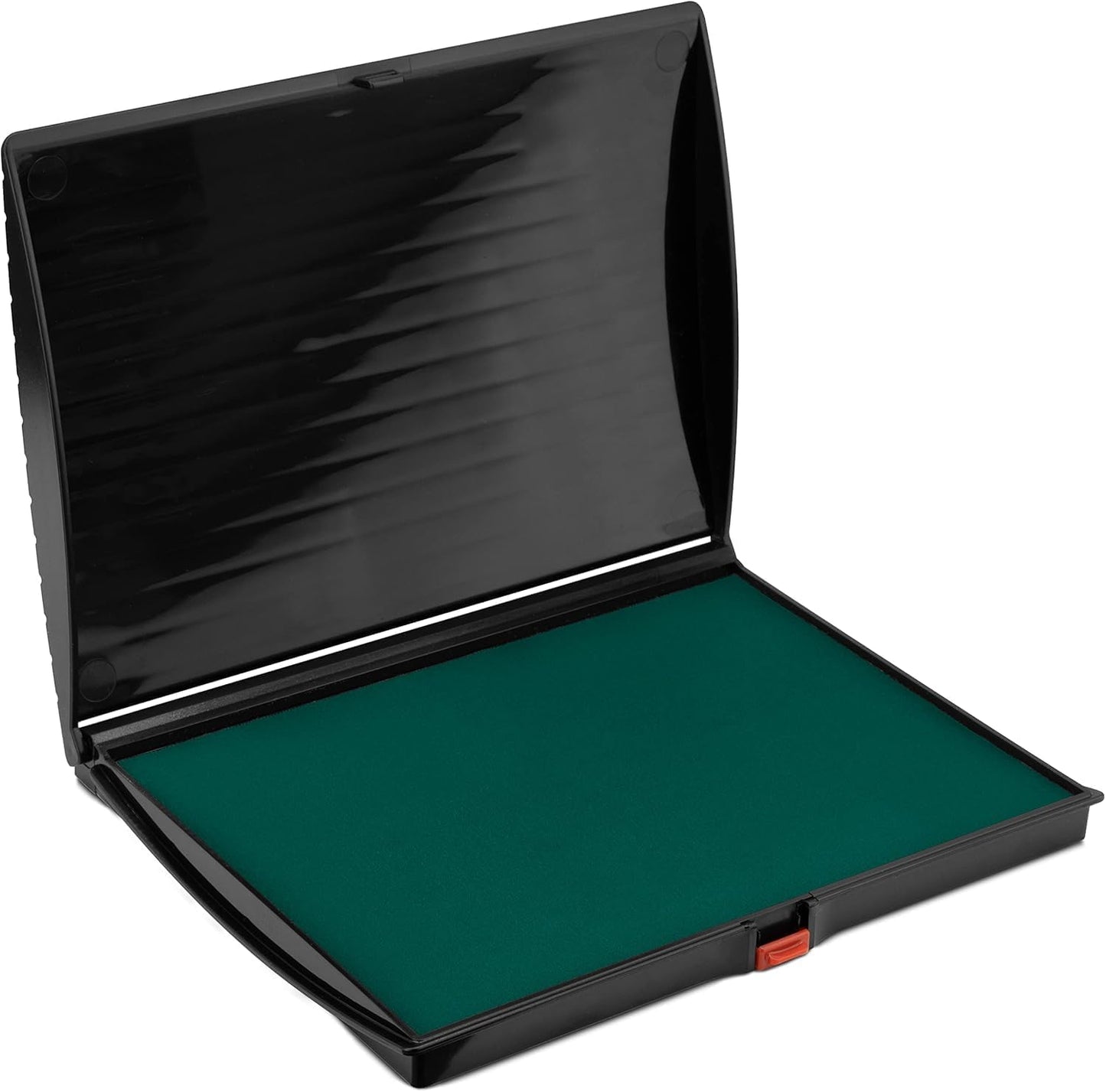 Large Premium Green Ink Stamp Pad - 5" by 7" - Quality Felt Pad - Case with Closing snap