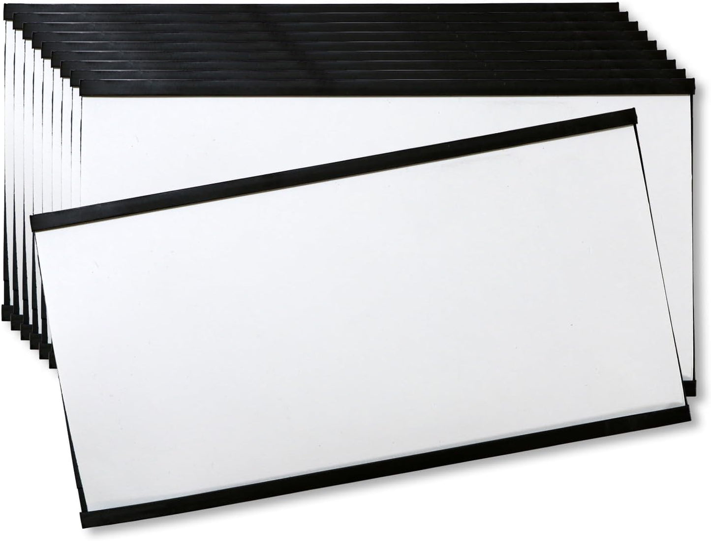 SmartSign (10-Pack) Magnetic C Channel Card Label Holders - 3" x 6" Metal Racks and Shelf Label Holders with Paper Inserts