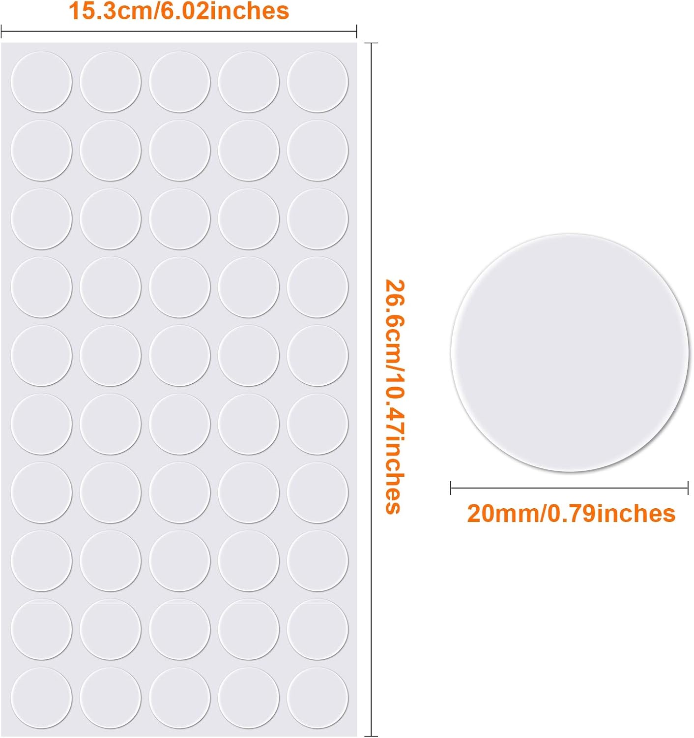 Zonon 1000 Pcs Double Sided Adhesive Dots Clear Glue Point Tape Stickers Balloon Glue Round Mini No Traces Adhesive Sticker Dot Sticker for Classroom Decor Craft DIY Office (0.79 Inch/ 20 mm)