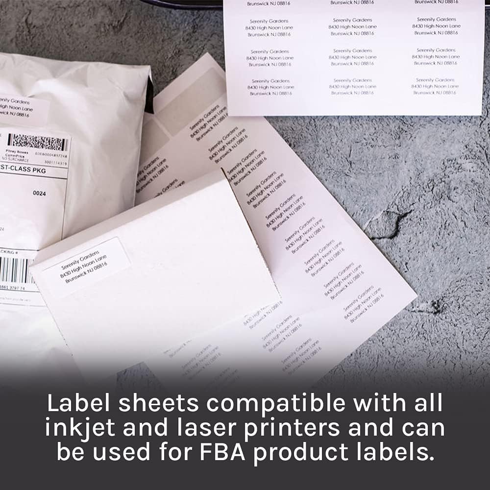 Premium Label Supply White Address Sticker Labels – 2.625" x 1" – Laser/Inkjet Compatible – (30 per Sheet), 2000 Sheets - 60,000 Total Adhesive FBA Labels
