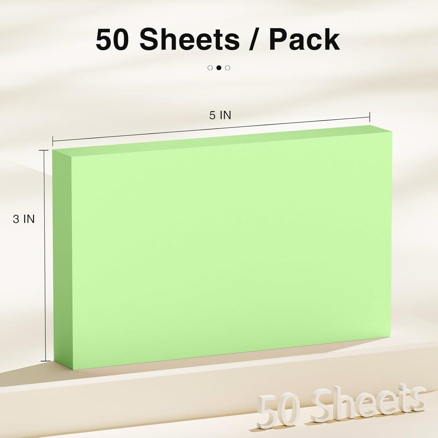 300 Count Blank Index Cards 3x5 Inch Green Flash Cards Colored Cardstock, Unruled Note Cards Study Card Portable Learning Flashcards Ideal for Note Taking, Art Sketching, Office & School Supplies