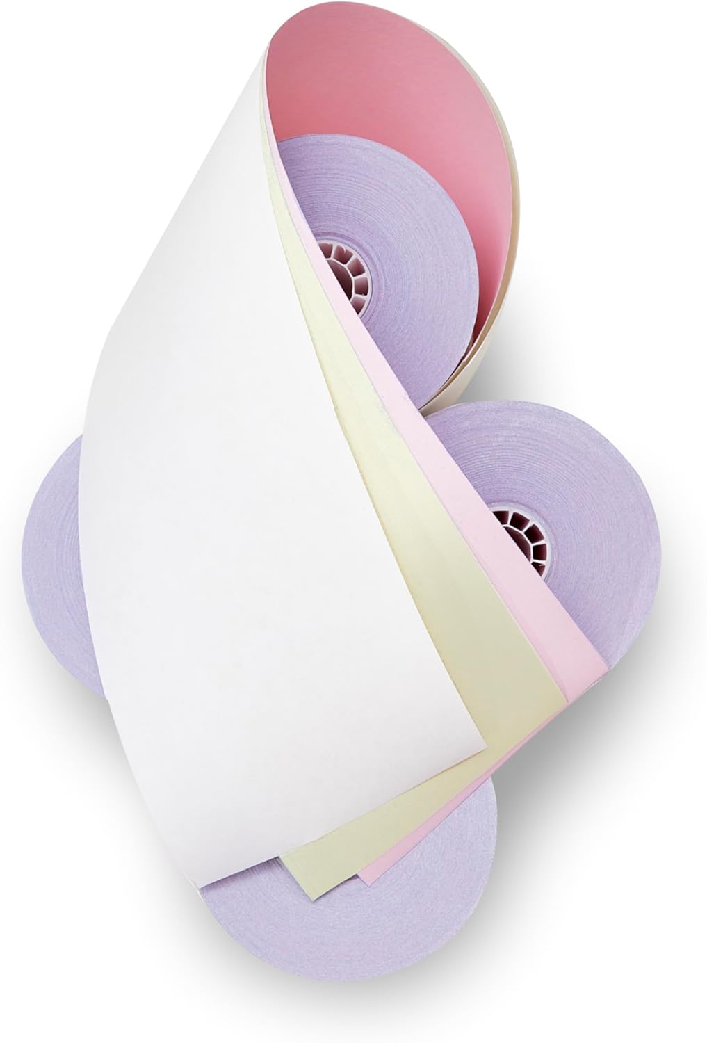 3-ply 3" inch 65' Feet (50 Rolls) White/Canary/Pink Carbonless Kitchen Paper 50 Rolls TMU 220 ShopSmartOnline (3-ply 3" inch 65' Feet)