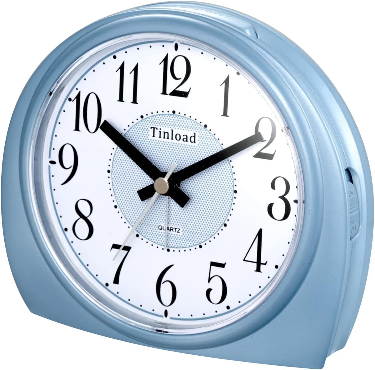 5.5" Large Analog Alarm Clock Silent Non Ticking, Gentle Wake, Beep Sounds, Increasing Volume, Battery Operated Snooze and Manual Light, Easy Set