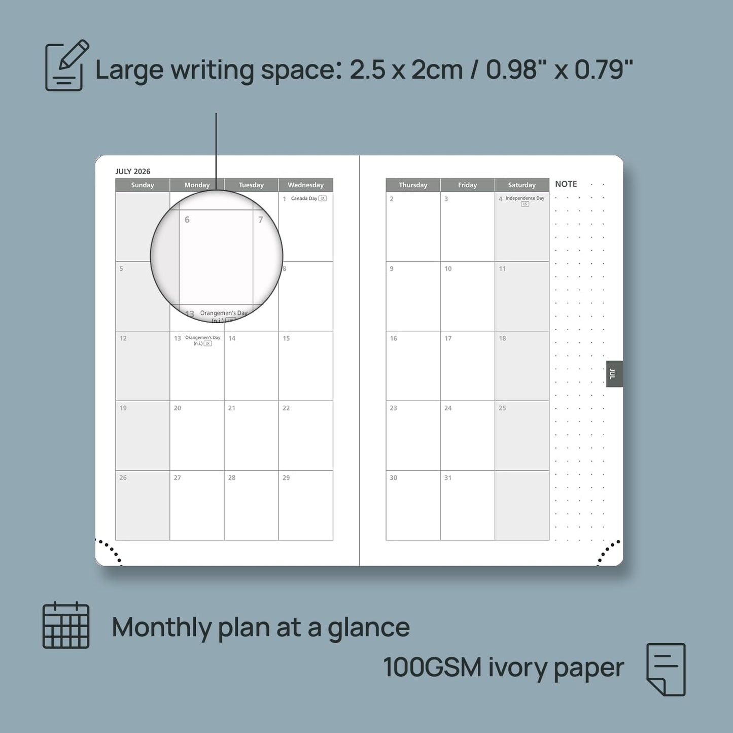 POPRUN Weekly Planner 2026 Pocket Size Calendar (4" x 6.25") 12 Months Notebook with Horizontal Layout, Leather Soft Cover, Inner Pocket, 100GSM Thick Paper, Pen Holder - Black