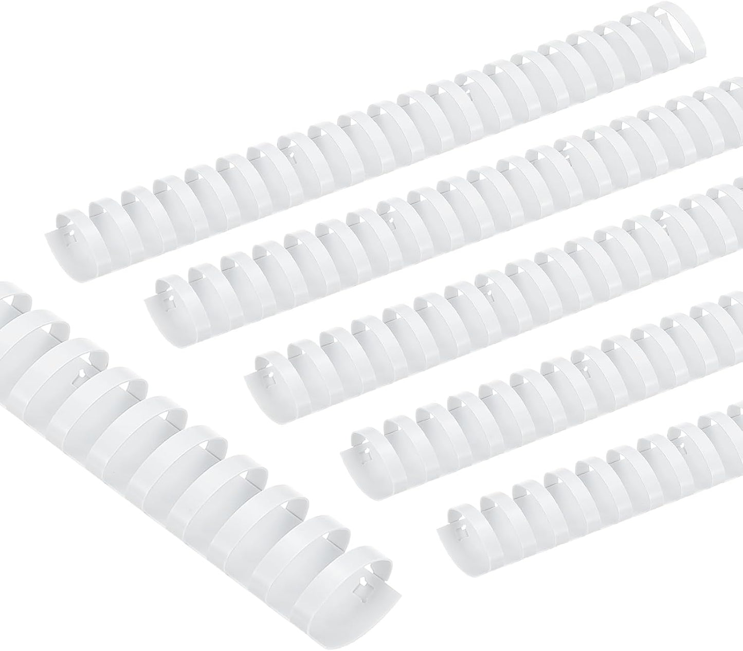 PATIKIL 32mm (1-1/4") Plastic Binding Combs, 50 Pcs 21 Rings Comb Binding Spines 265 Sheet Capacity Letter Size for Binding Paper Sheets Notebook Calendar Picture Album, White