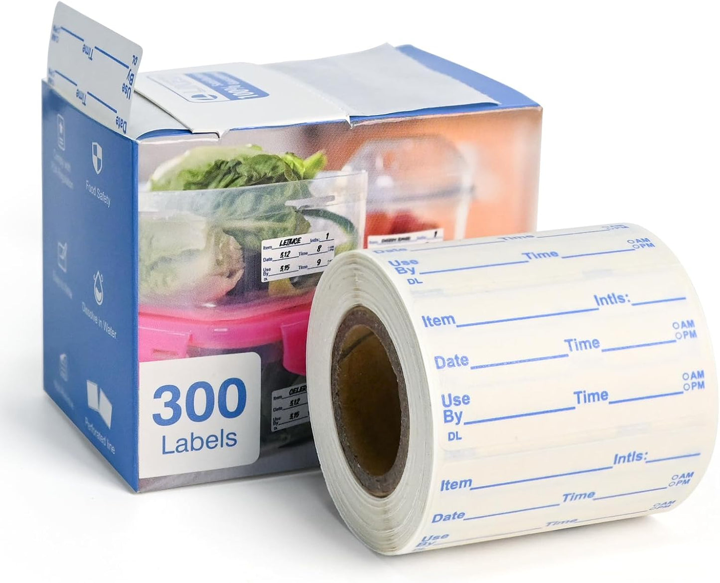 L LIKED Dissolvable Labels, 2x1 Inch, 300 Stickers, Use by Food Rotation Labels for Storage and Container