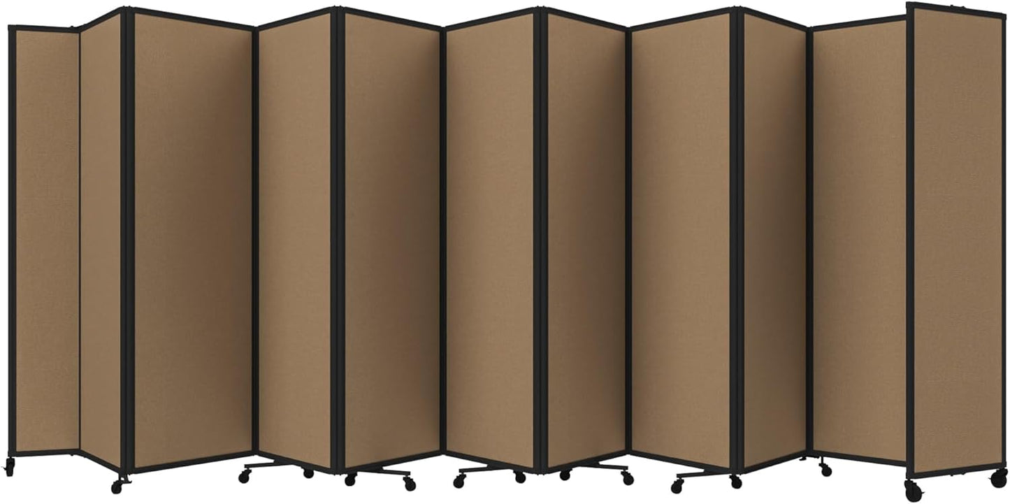 Versare Room Divider 360 Portable Wall Partition | Folding Panels | Large Freestanding Divider | Locking Wheels | Temporary Room Separator