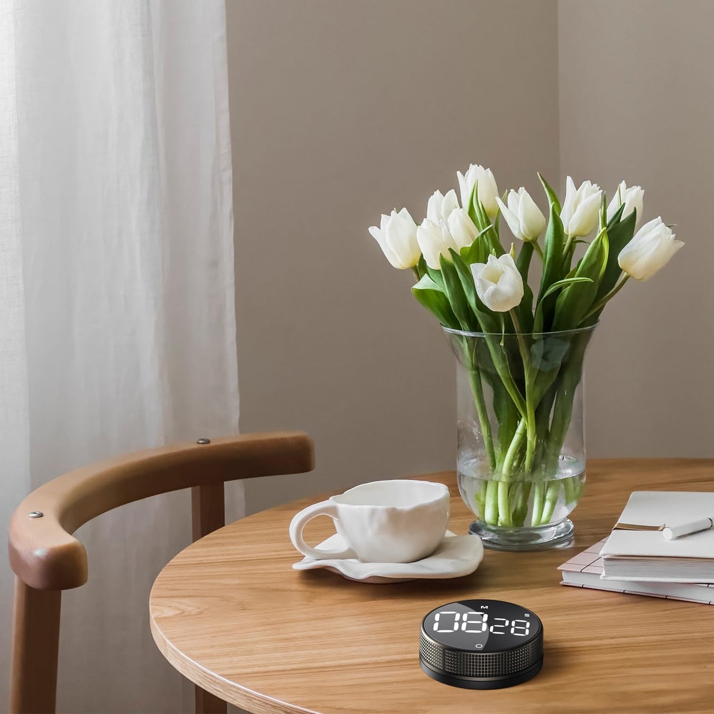 BlueSnail Kitchen Timer with LED Digital Display Smart Efficana for Home Classroom Gym Office, Volume and Brightness Adjustable Productivity Timer (Guncolor)