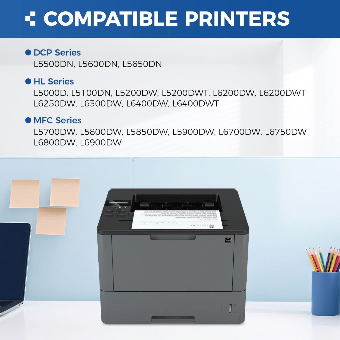 TN850 Black Toner Cartridge 2-Pack High Yield Compatible for Brother TN-850 850 Toner HL-L6200DW L6200DWT L5200DW L5100DN L6400DW MFC-L5800DW L5700DW L6700DW L6800DW DCP-L5600DN Printer Ink All-in-One