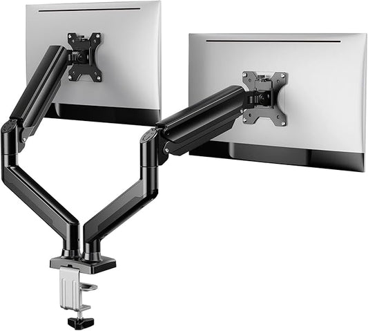 ErGear Dual Monitor Stand up to 33 inches Screen, Load-Bearing Max 22 lbs Each Arm, Adjustable Dual Monitor Mount, Sturdy Steel vesa Monitor Mount with Stable VESA 75x75 100x100mm