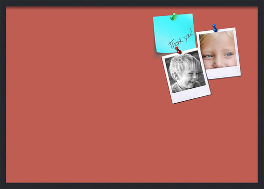 PinPix 40x28 Inch Cork Bulletin Board. This Decorative Framed Pin Board Comes with Crimson Pastel Design and a Satin Black Frame. Ideal for Home Office Decor or Message Board (PinPix-1807)