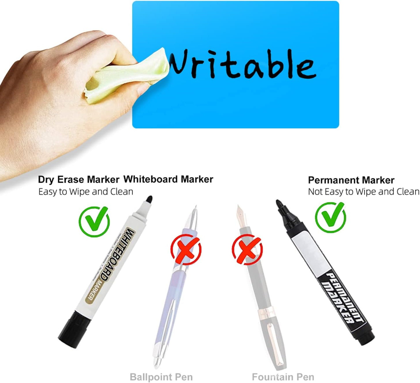 Rectangle Labels Sticker 3×5 Inch Vinyl Floor Stickers Color Coding Name Tags Roll Removable 200 PCS, Fluorescent Blue