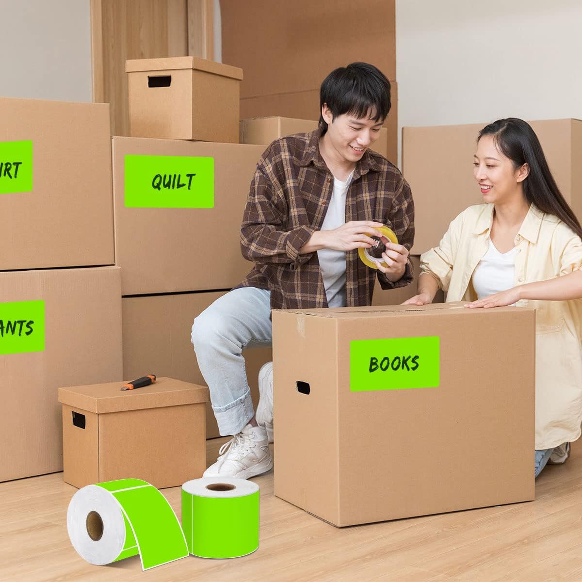 PARLAIM 3 X 5 Inch Rectangle Adhesive Color Coding Stickers,Square Colorful Inventory Stickers -250 Per Dispenser Box