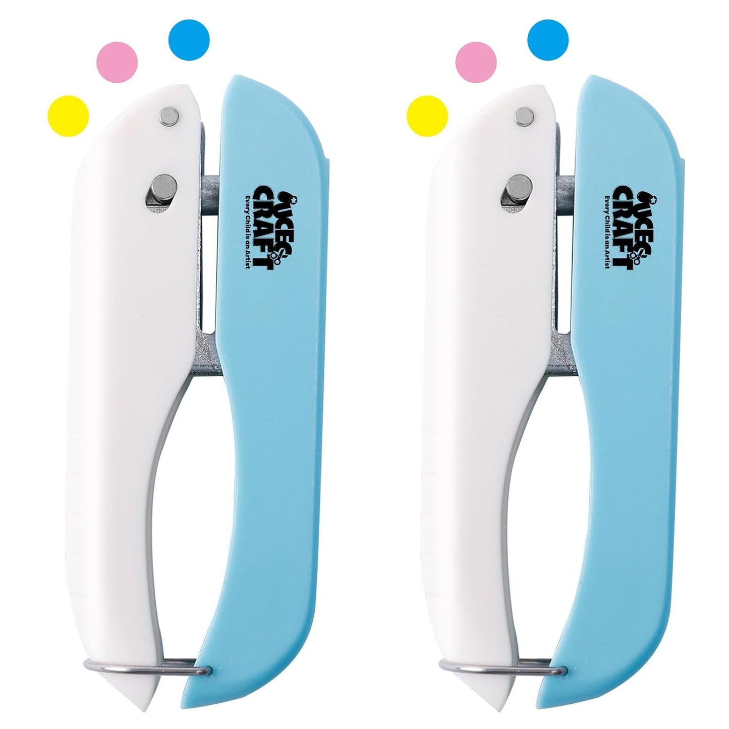 UCEC Handheld Hole Paper Punch, 1/4 Single Hole Punch One-Hole Punch, Small Hole Puncher for DIY Scrapbook Craft Paper Tags Clothing Ticket Tool (2 Pack)