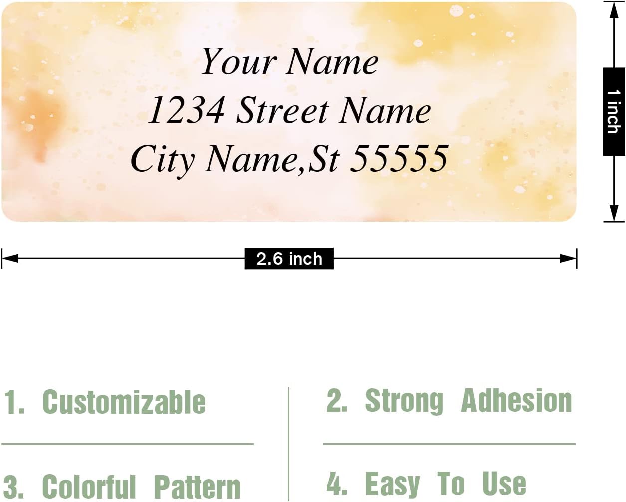 Return Address Labels - Personalized Address Labels, Custom Address Labels Colorful Patterns, Can Be Used for Box, Paper, Plastic, Glass, Metal (2.6x1 Inch, Set of 400, Matte Silver)