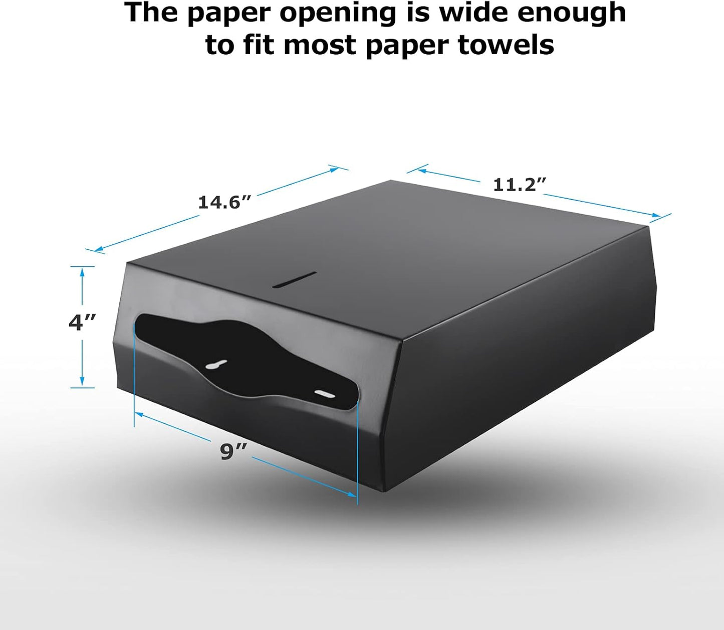 Paper Towel Dispenser Wall Mount Commercial c fold Multifold Trifold, Touchless Hand Towel Dispenser with Lock, (Matte Black)