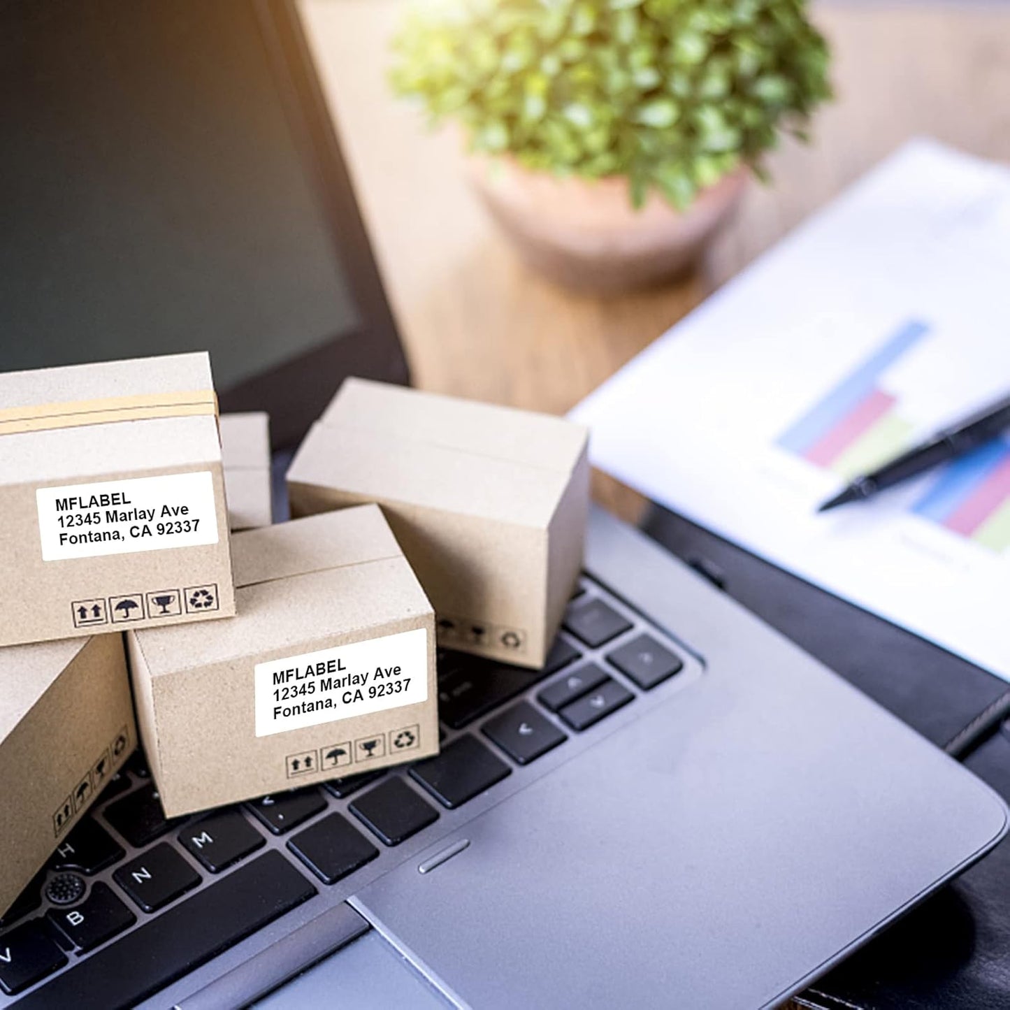 MFLABEL Address Label, 1" x2-5/8 Mailing Sticker, 30-UP White Shipping Labels for Inkjet or Laser Printer, 9000 Sticker Labels (300 Sheets), 30 Label per Sheet