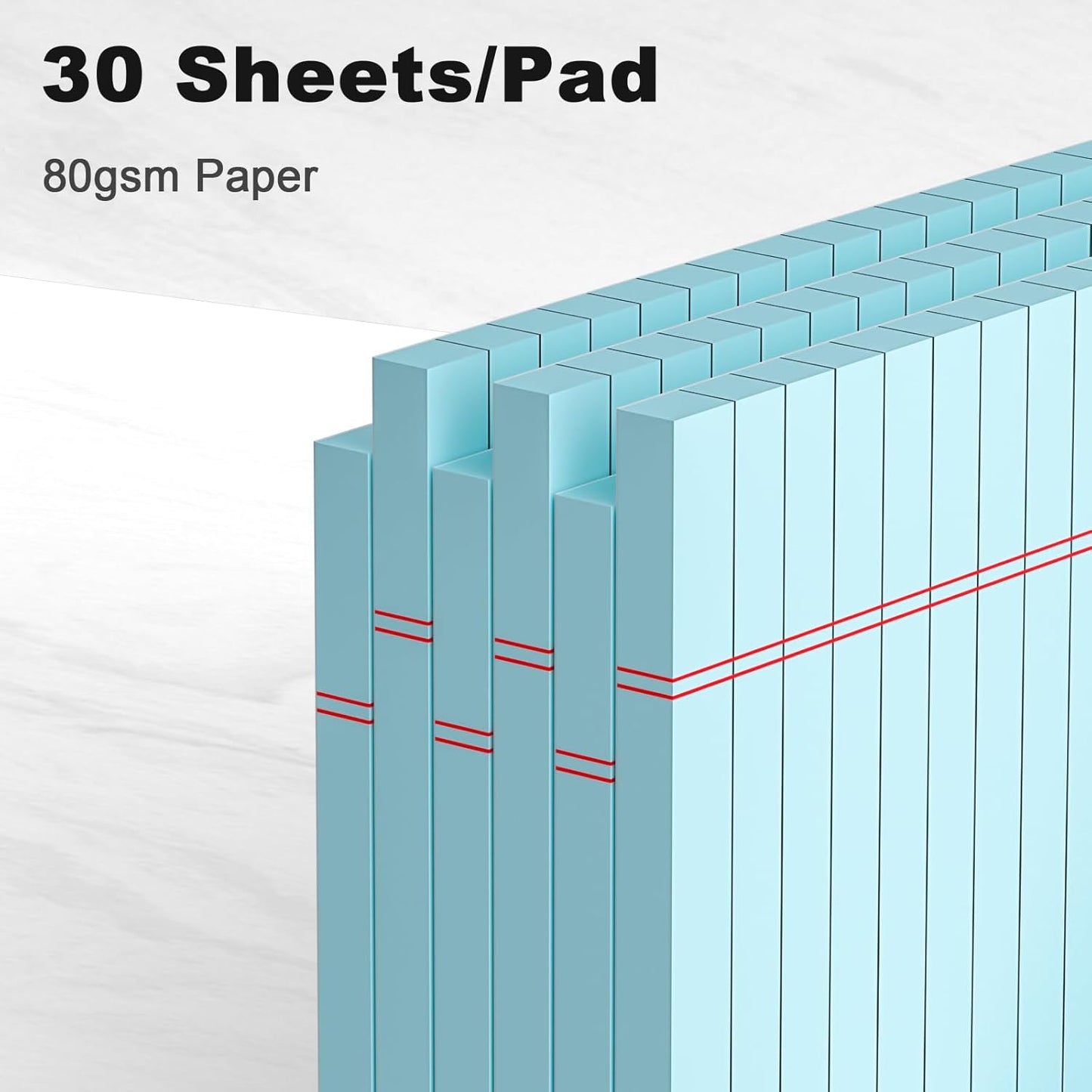 6pcs Small Note Pad 5x8 College Ruled Blue Legal Pads Paper Notepads 6 Pack Study Back Writing Pads 5 x 8 Legal Pads Perforated Narrow Ruled Pads of Paper Blue
