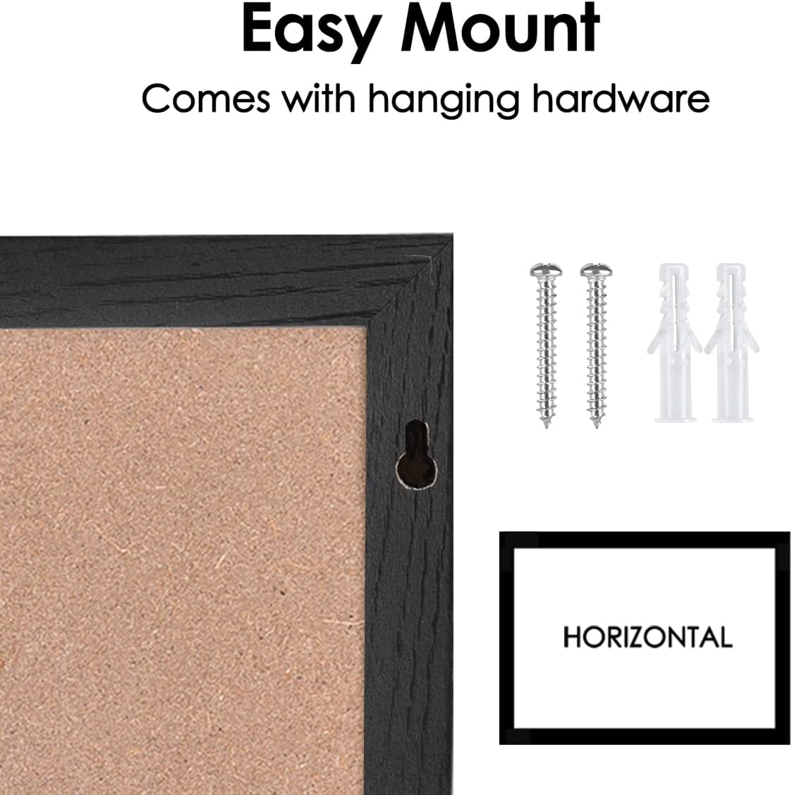 Magnetic Chalkboard Calendar Corkboard, 23.6" x 31.5" Combination Chalk Board Bulletin Board, Blackboard Calendar Cork Combo Board, Black(BK-6080)