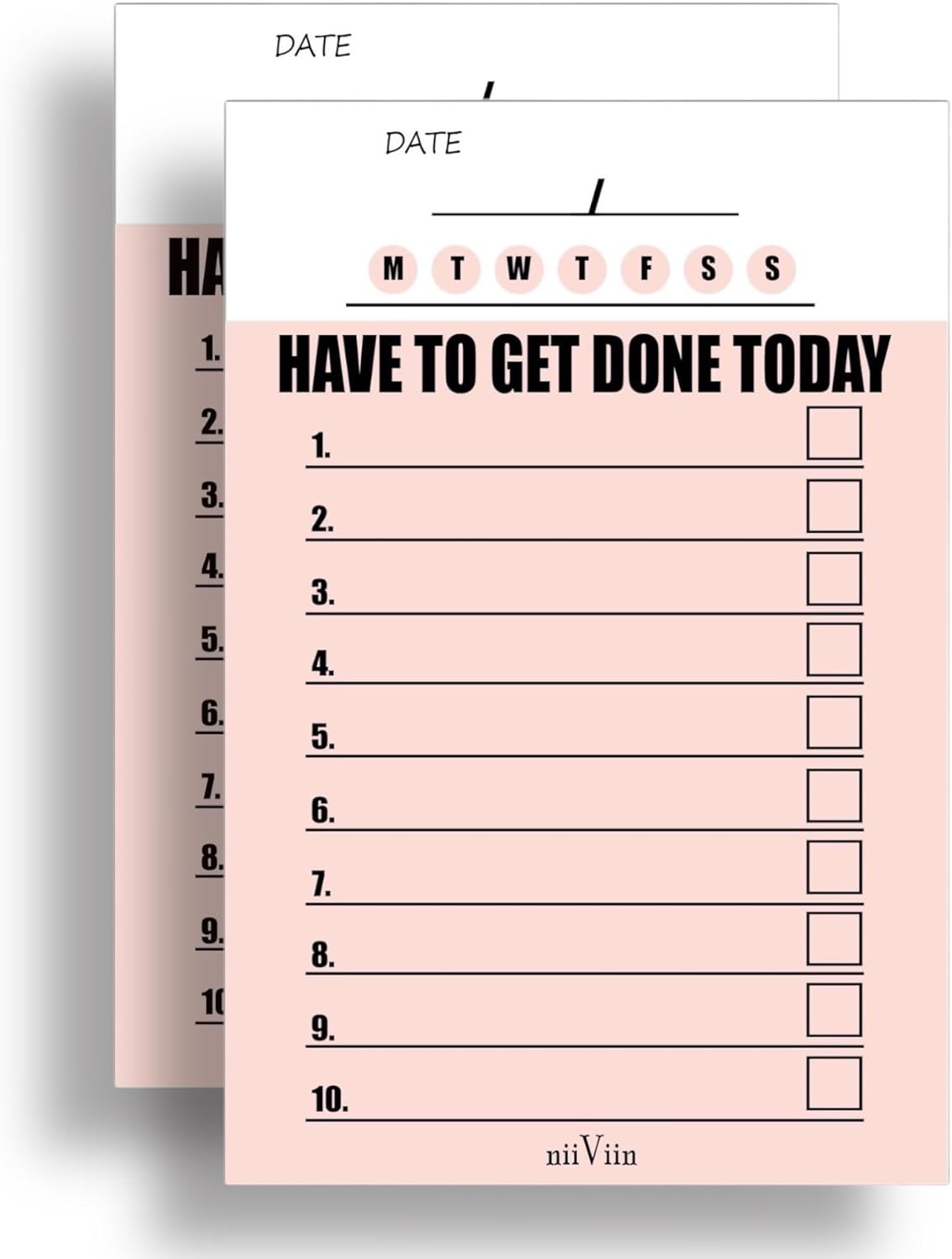 To Do List Planner - Small Convenient Scratch Pad, Have To Get Done Today, Priority To Do Pad, Pink Notepad, 4" x 6", 2 Pads (25 Tear-Off Sheets Each)
