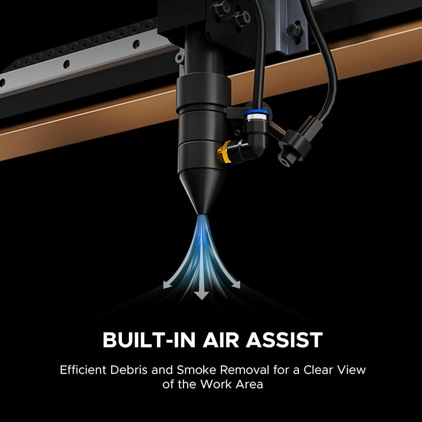 OMTech 90W CO2 Laser Engraver with LightBurn, 28"x20" Cutting & Engraving Machine with Air Assist, 4-Way Pass, Caster Wheels, RDWorks, for Wood, Glass, Acrylic & More