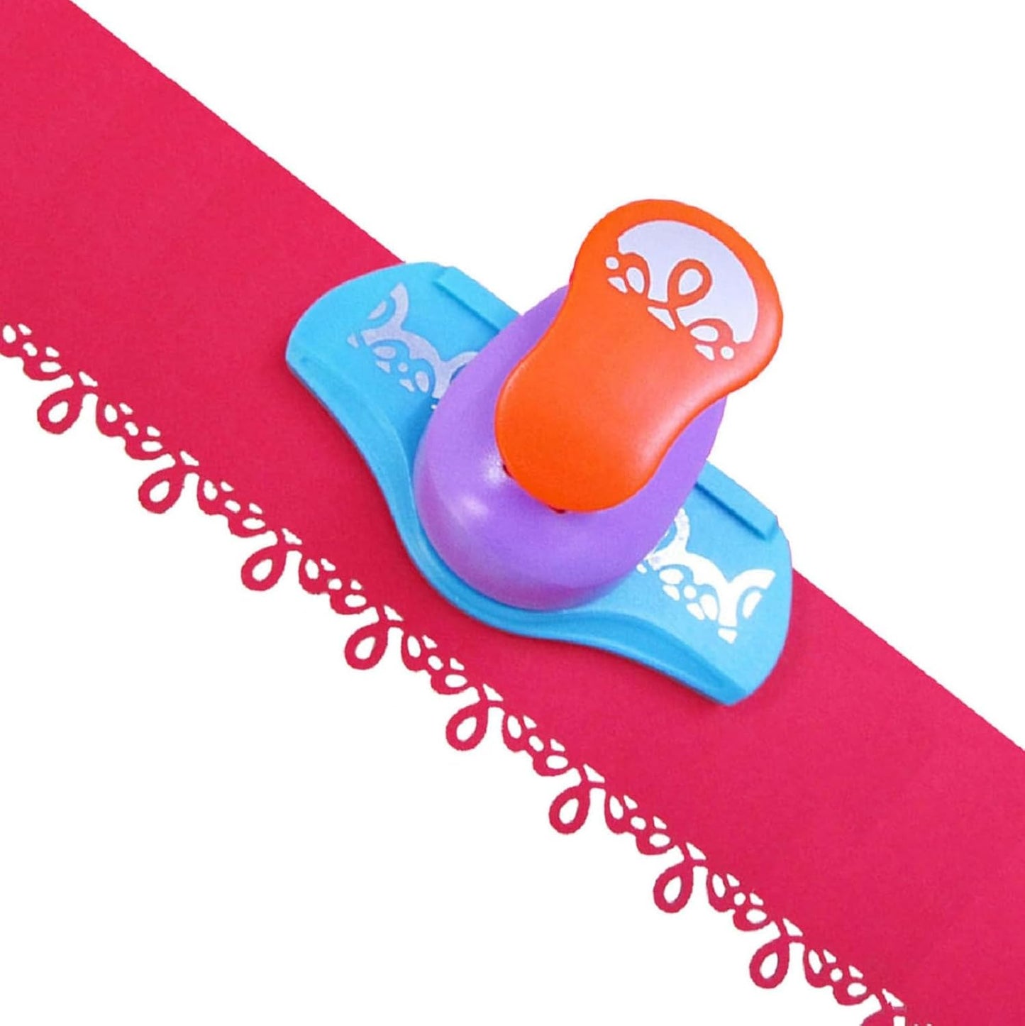 MIAO JIN Three Rings Craft Punch - Hemming & Edge Punch for Scrapbooking, Gift Cards, Wedding Cards & Decorations