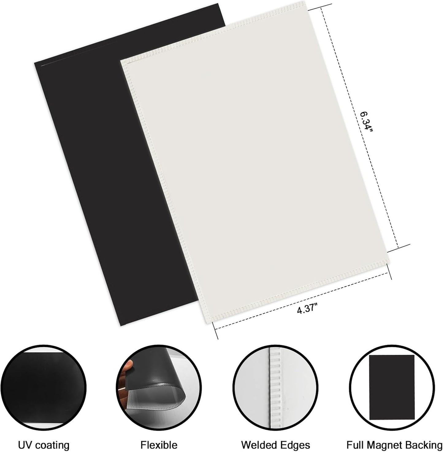 10PCS White Magnetic Picture Frames For 4 x 6'' Photos,Magnetic Pocket Picture Frames,Photo Magnets Sleeves,Suitable Home,Office,School & Refrigerator&Cabinet Locker