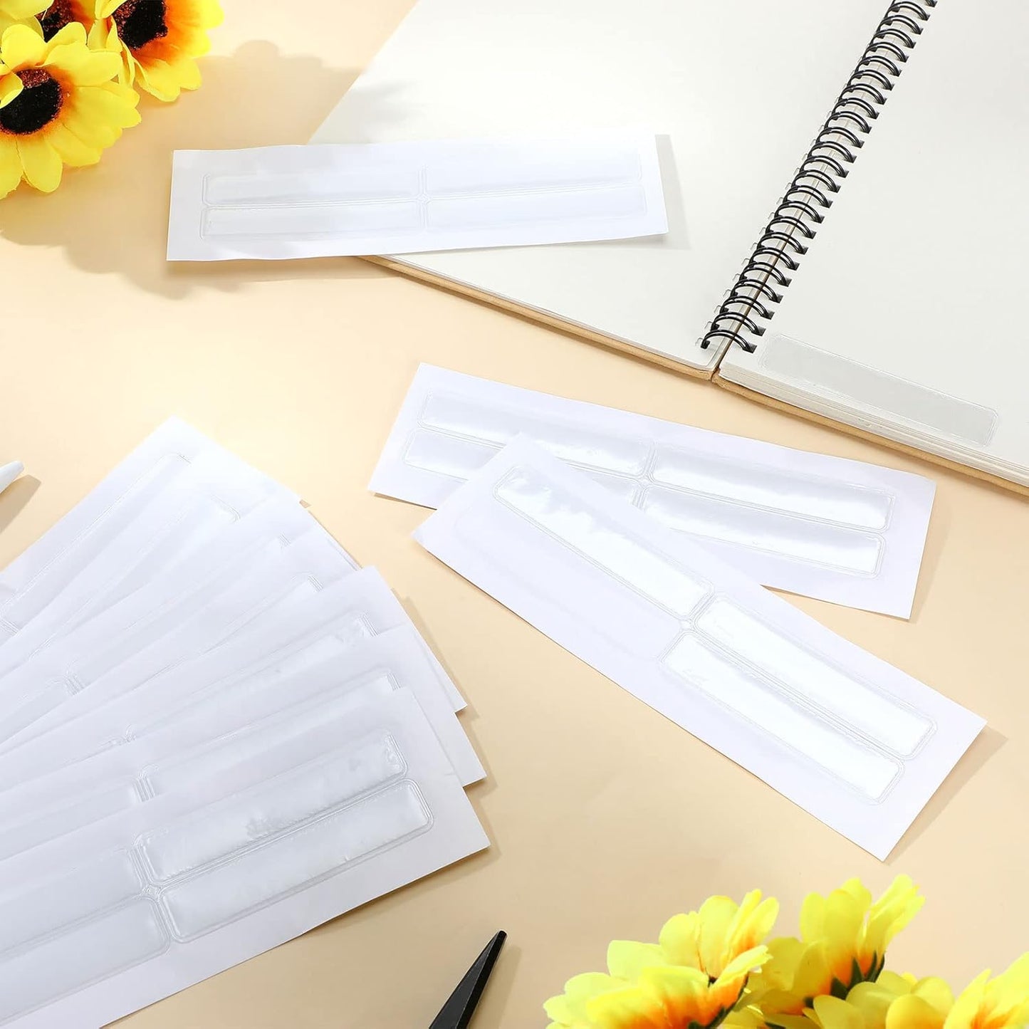 Jeyiour 100 Pcs Label Holders Adhesive Nameplate Pockets Storage Bin Labels Index Card Holder Shelf Plastic Peel Stick for Classroom Supermarket Bookshelf Library Student Box Drawer (3 x 0.6 Inch)