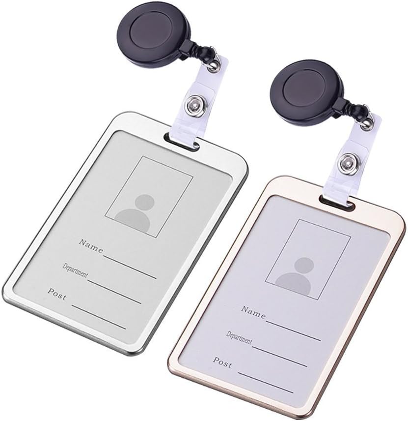 JANYUN 50 Pcs Retractable Badge Reel Clips Holder for Hanging ID Card Name Key Chain (Black)