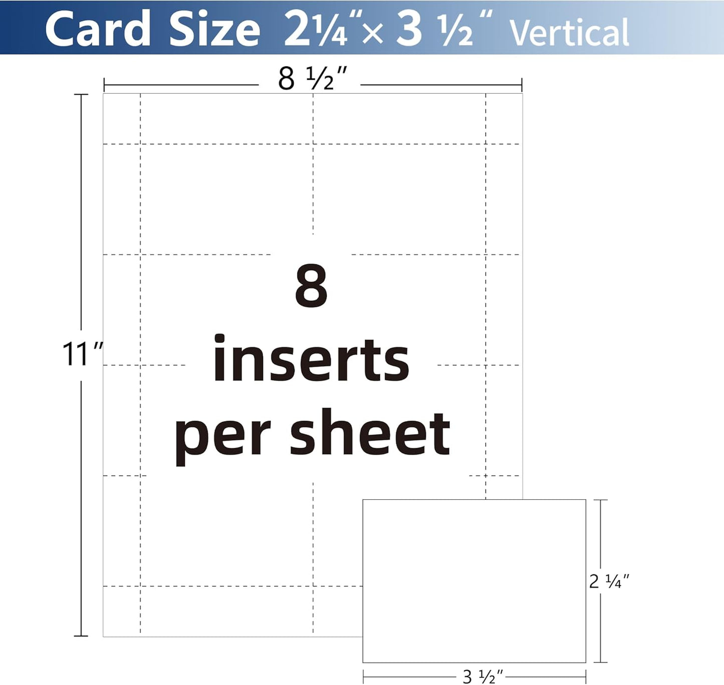 Customizable Name Badges Insert,2-1/4x3-1/2 Inch Vertical,White Printable Name Tag Insert Refills for Name Tag Holder,Laser/Inkjet Printable,400 Total Badges Insert(No Clip)