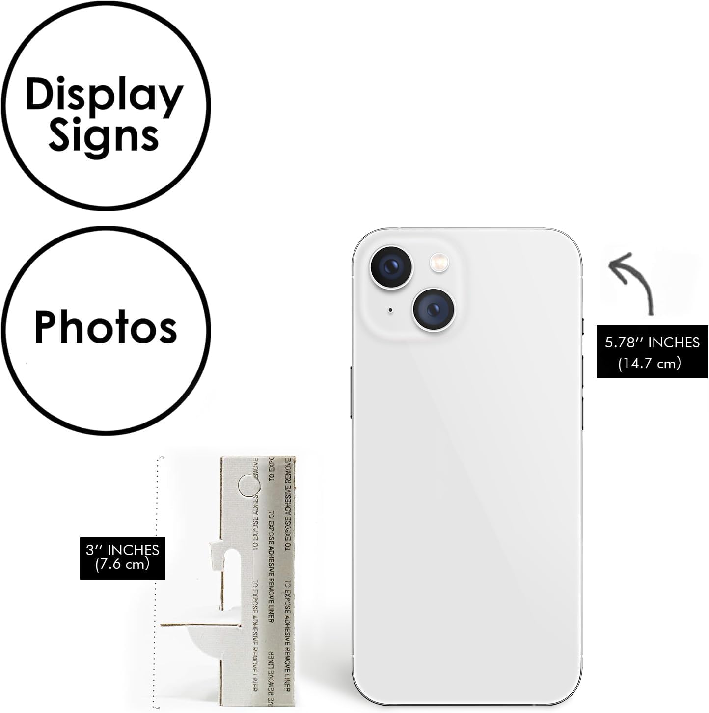 Golden State Art, 3 Inch Self Stick Easel Back, Cardboard Stand, Single Wing, Archival Quality, Display Posters Pictures Brochures, Easy and Fast Application (Pack of 50) White, Made in USA