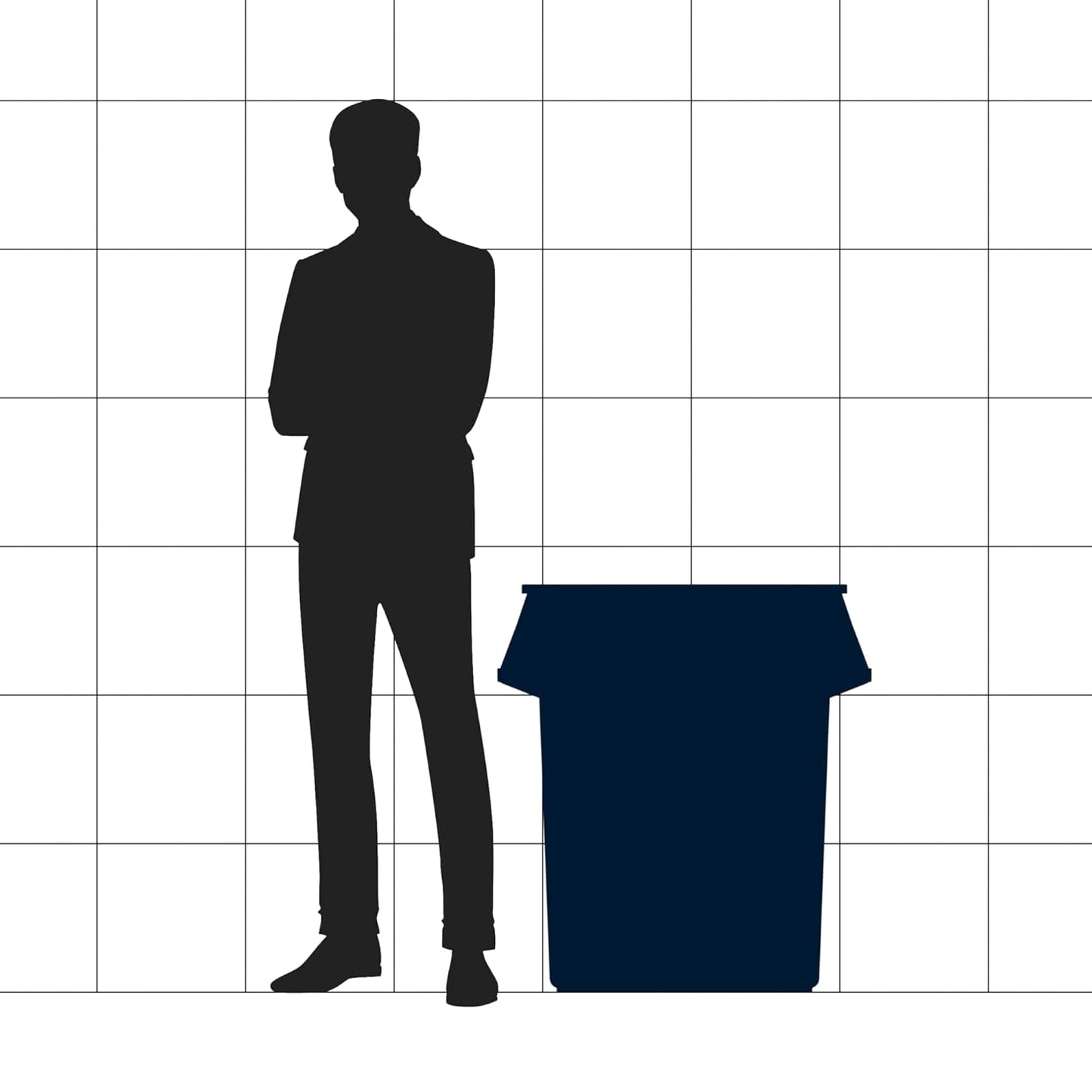 55 Gallon White Round Commercial Trash Can