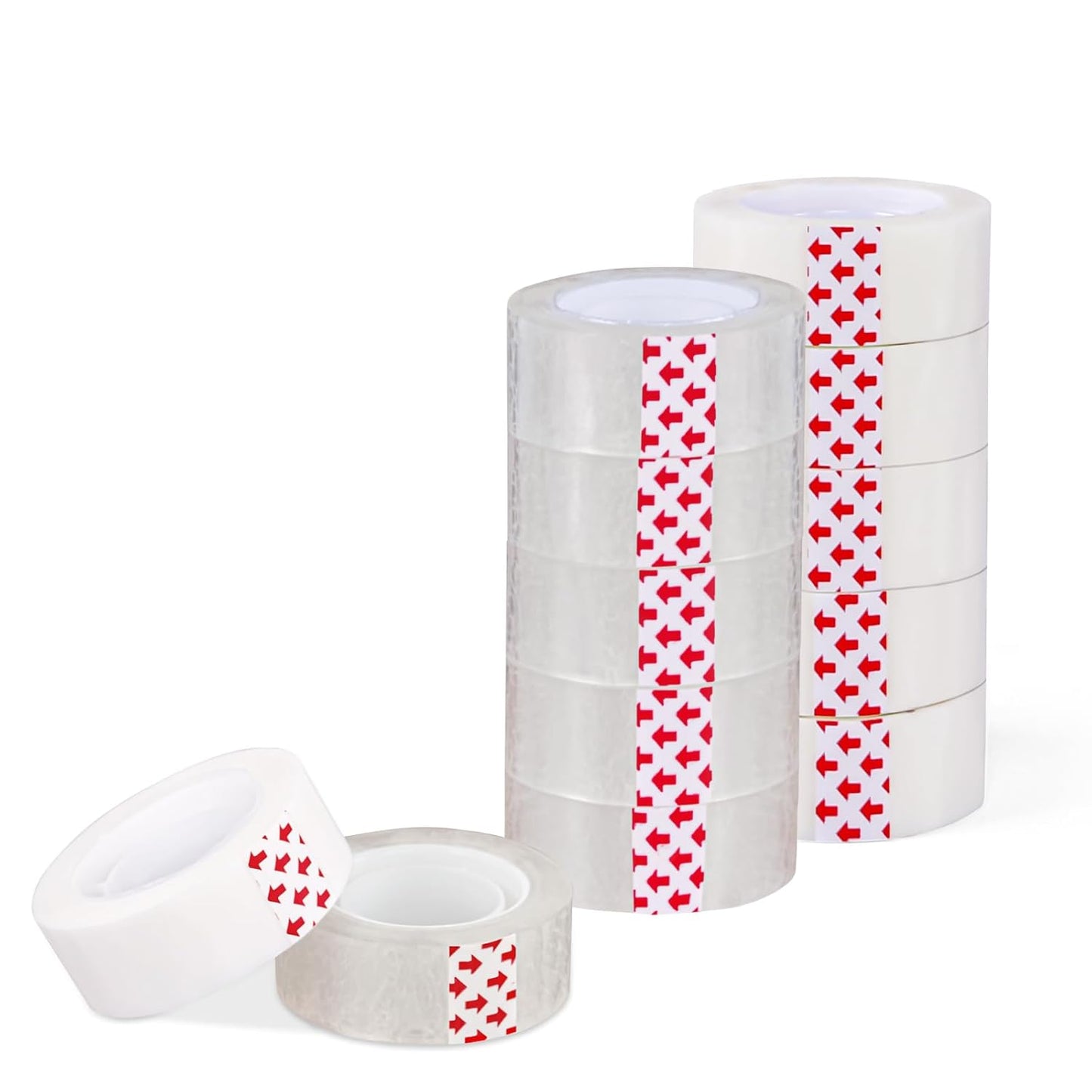 12 Rolls Transparent Tape - Perfect for Wrapping Gifts, Office Supplies, Home Use - Each Roll 0.71 Inch x 1000 inches (6PCS Transparent+6PCS White)