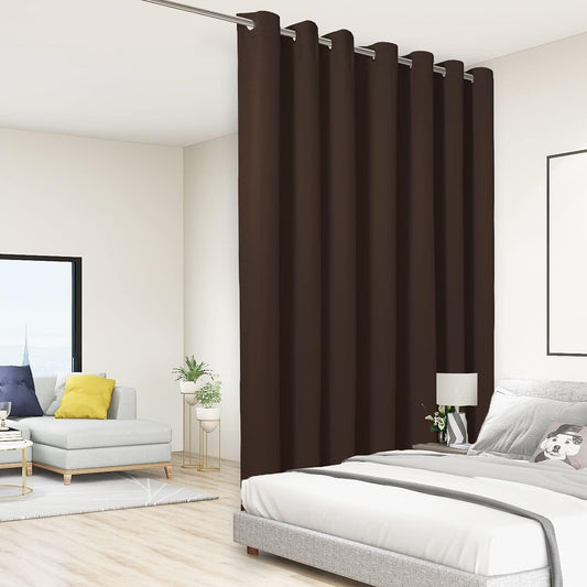 BONZER Room Divider Curtain Screen Partitions Total Privacy Wall Grommet Wide Blackout Curtains for Living Room, 84L x 108W Inch (7L x 9W ft), 1 Panel, Chocolate