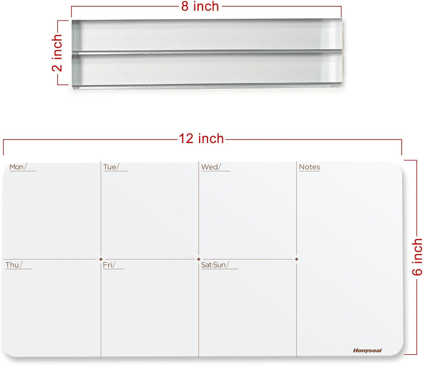 Desktop Whiteboard 12" x 6" Desktop Weekly Planner Whiteboard-Dry Erase Board-Portable Dry Erase Calendar to Do List White Board
