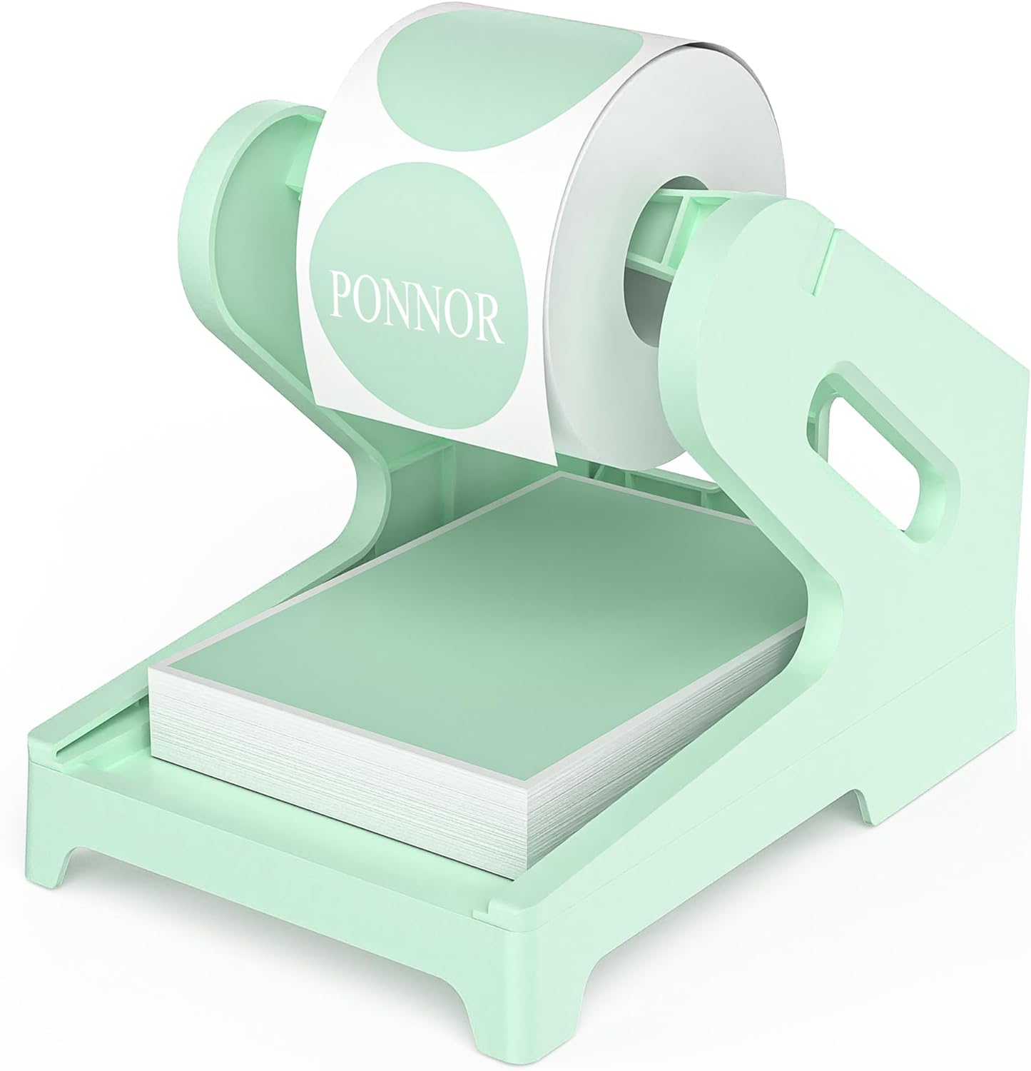 PONNOR Label Holder Thermal Label Holder for Rolls and Fanfold Labels Shipping Label Stand Desktop Printer DIY Accessory Supplies for Home, Office (Fresh Green)